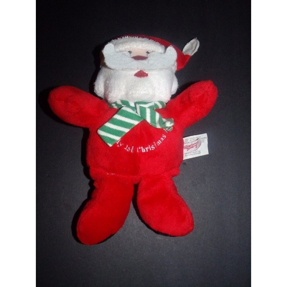 Stephan Baby Plush Rattle Santa Claus My 1st First Christmas 10 Inch Red‎ White